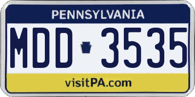 PA license plate MDD3535