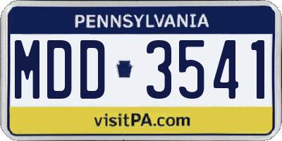 PA license plate MDD3541