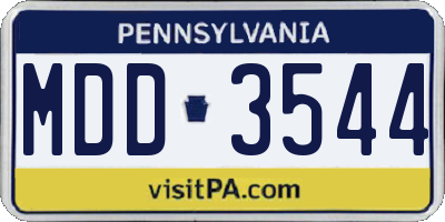 PA license plate MDD3544
