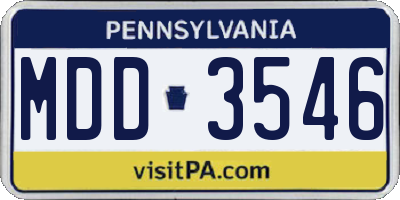 PA license plate MDD3546