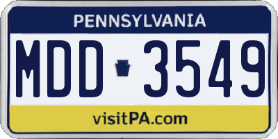PA license plate MDD3549