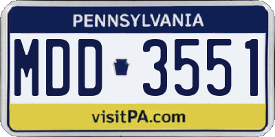 PA license plate MDD3551