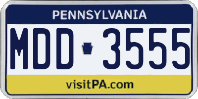 PA license plate MDD3555