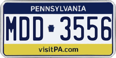 PA license plate MDD3556