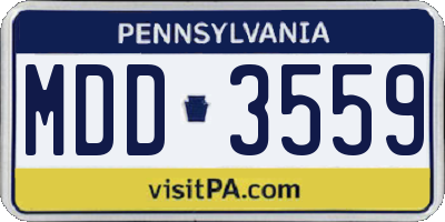PA license plate MDD3559