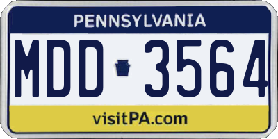 PA license plate MDD3564