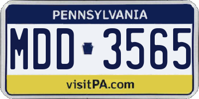 PA license plate MDD3565