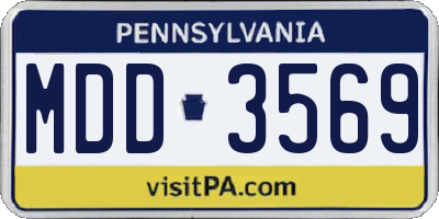 PA license plate MDD3569
