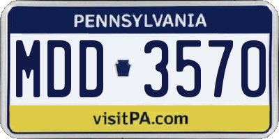 PA license plate MDD3570