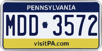 PA license plate MDD3572