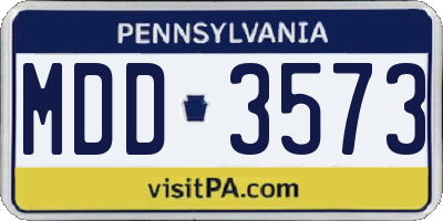 PA license plate MDD3573