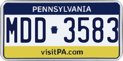 PA license plate MDD3583
