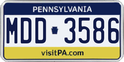 PA license plate MDD3586