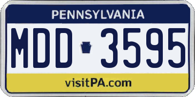 PA license plate MDD3595