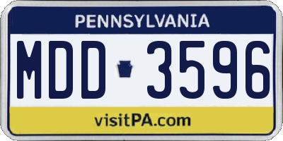 PA license plate MDD3596
