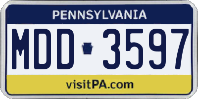 PA license plate MDD3597