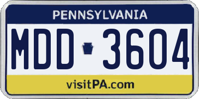 PA license plate MDD3604