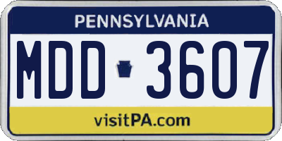 PA license plate MDD3607