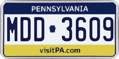 PA license plate MDD3609