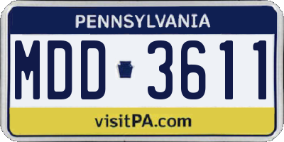 PA license plate MDD3611