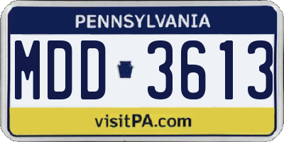 PA license plate MDD3613