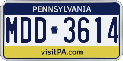 PA license plate MDD3614