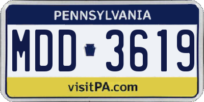 PA license plate MDD3619