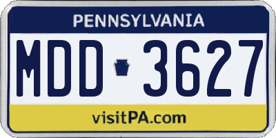 PA license plate MDD3627