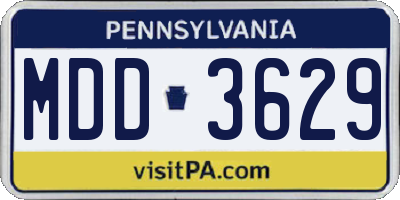 PA license plate MDD3629
