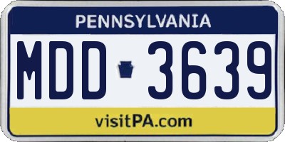 PA license plate MDD3639