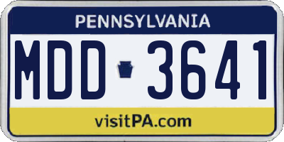 PA license plate MDD3641