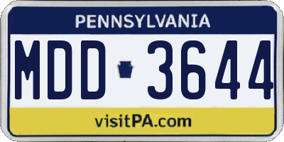 PA license plate MDD3644