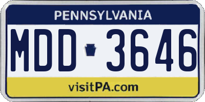 PA license plate MDD3646