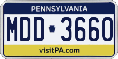 PA license plate MDD3660