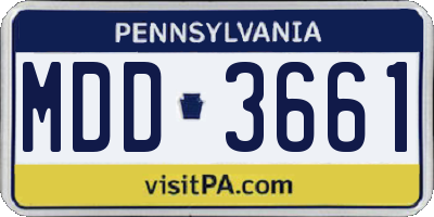 PA license plate MDD3661