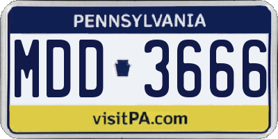 PA license plate MDD3666