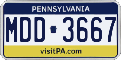 PA license plate MDD3667