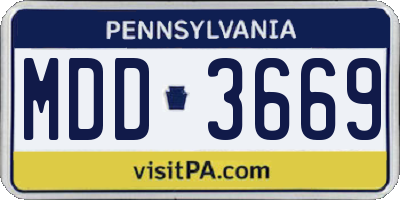 PA license plate MDD3669