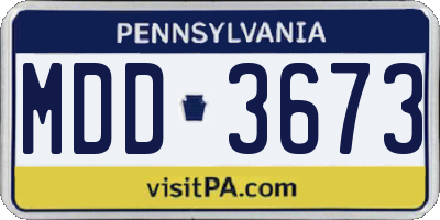 PA license plate MDD3673