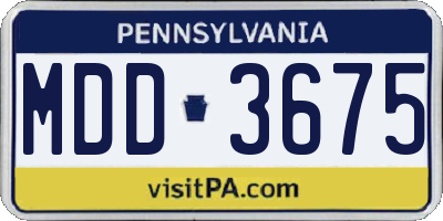 PA license plate MDD3675