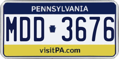 PA license plate MDD3676