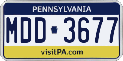 PA license plate MDD3677