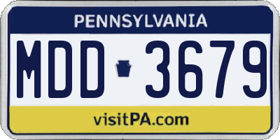 PA license plate MDD3679