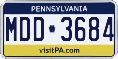 PA license plate MDD3684