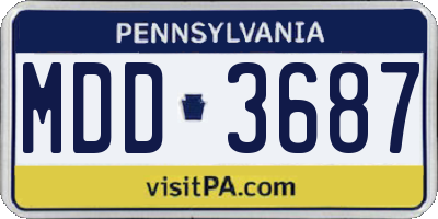 PA license plate MDD3687