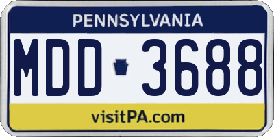 PA license plate MDD3688