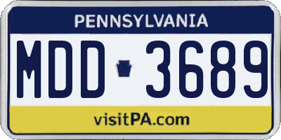 PA license plate MDD3689