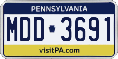 PA license plate MDD3691