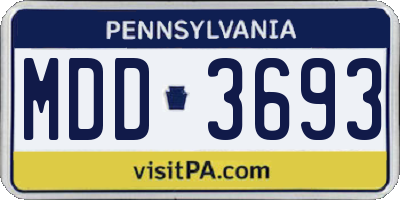 PA license plate MDD3693