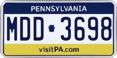 PA license plate MDD3698
